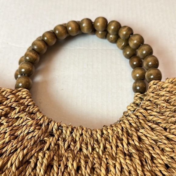 San Diego hat company sea grass tote with beaded handles - Picture 2 of 11